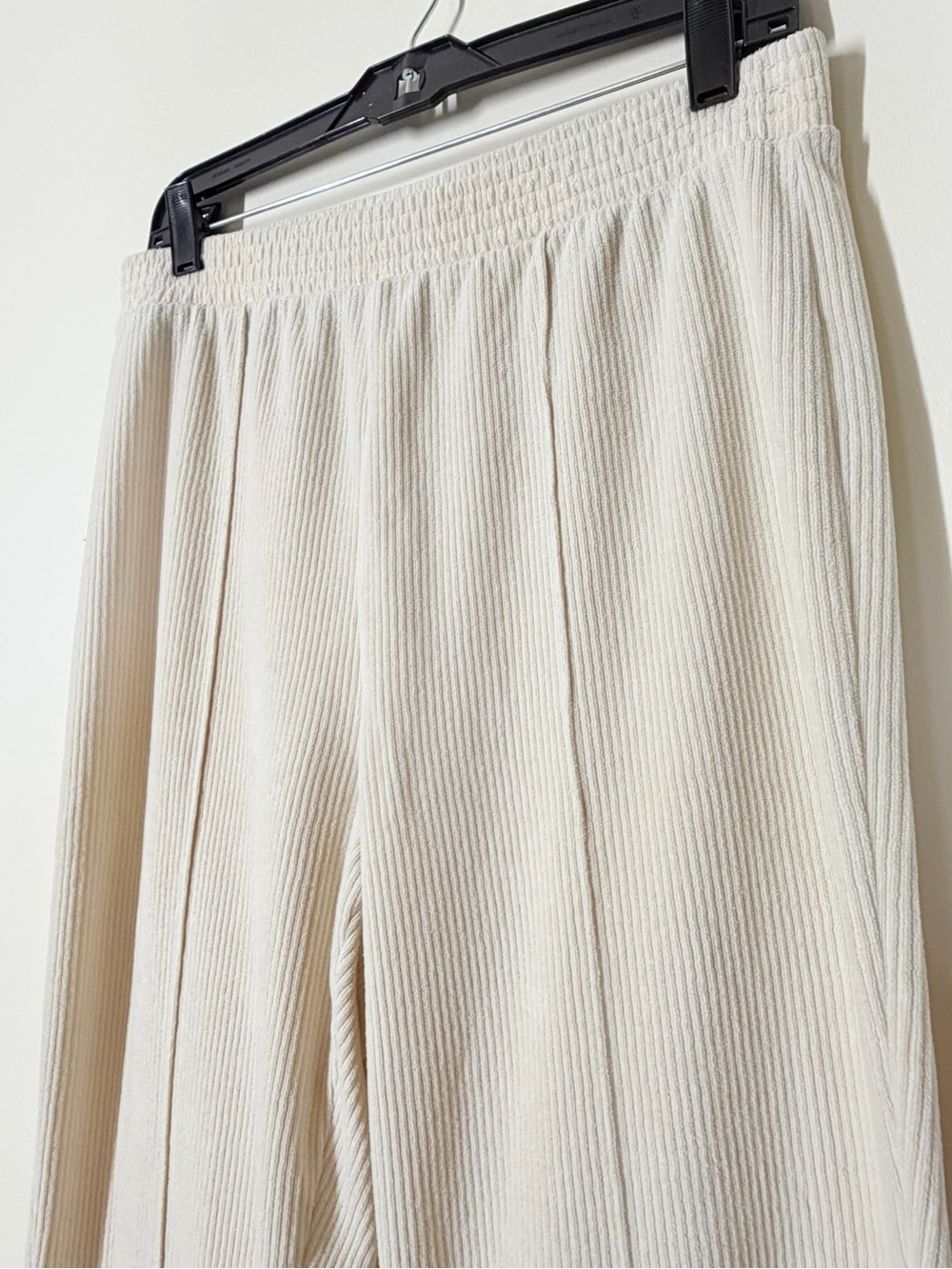 Aerie Cream Ribbed Wide Leg Lounge Pants Soft Knit Pull On - Picture 3 of 6